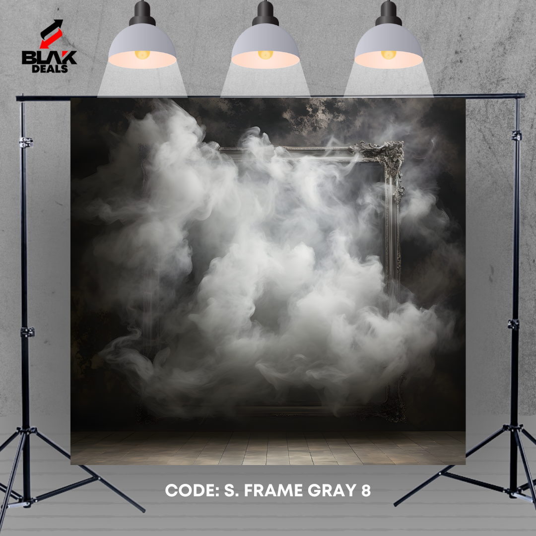 Gray Smoke Frame Maternity Portrait Photography Backdrop Photoshoot | BLAK Deals