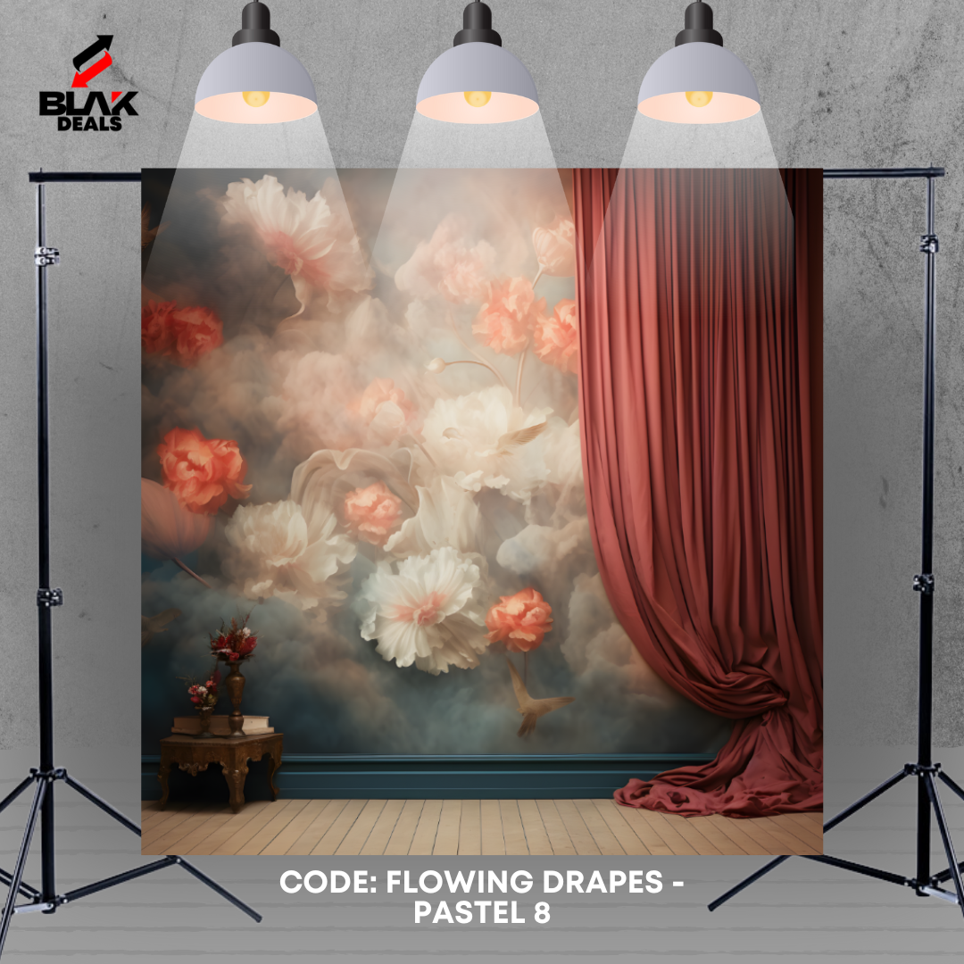 Pastel Pink Flowing Drapes Family Couple Maternity  Pastel Photography Backdrop Photoshoot | BLAK Deals