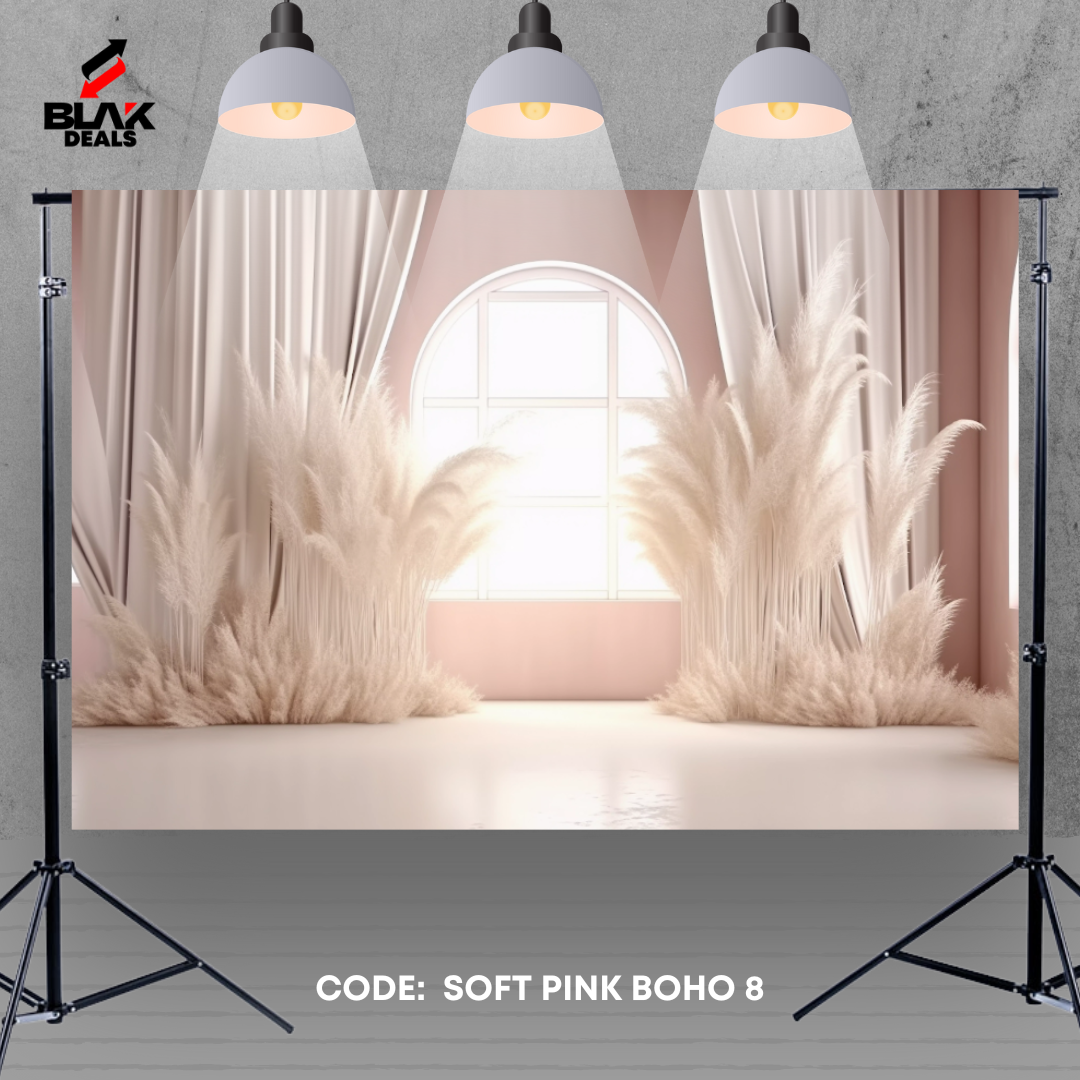 Soft Pink Boho Maternity Family Couple Photography Backdrop Photoshoot | BLAK Deals