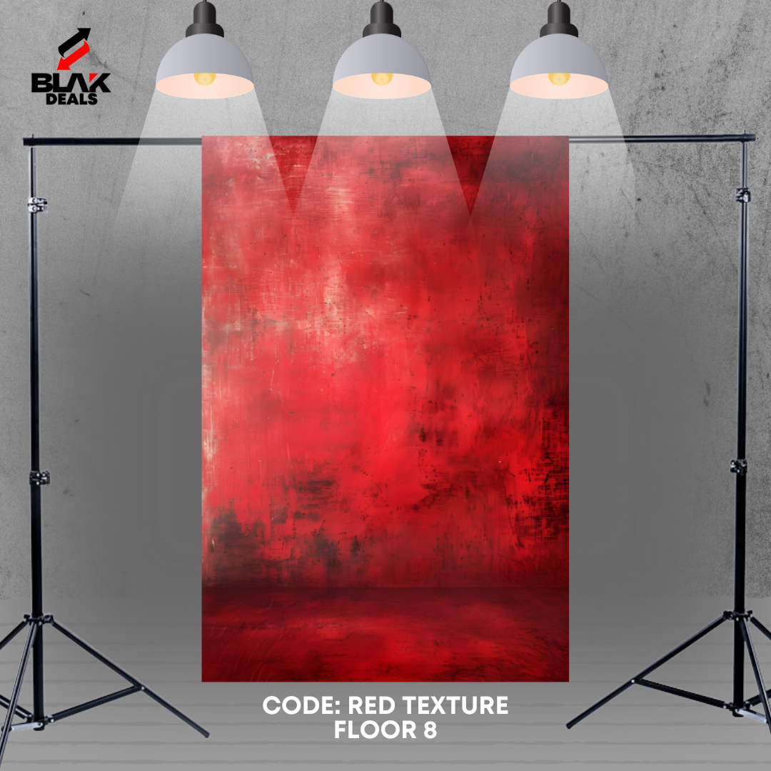 Red w/ Floor Texture Family Couple Portrait Maternity Photography Backdrop Photoshoot | BLAK Deals