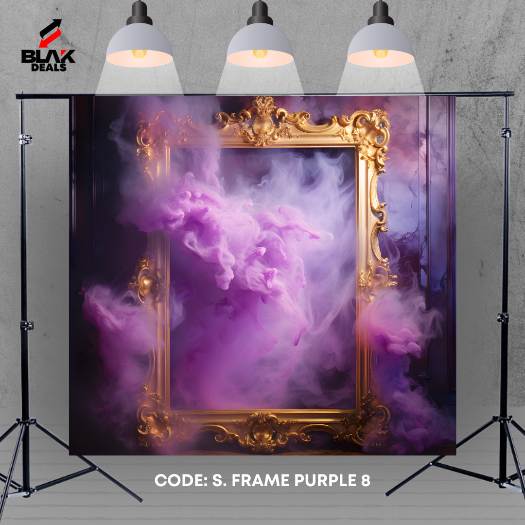 Purple Smoke Frame Maternity Portrait Photography Backdrop Photoshoot | BLAK Deals