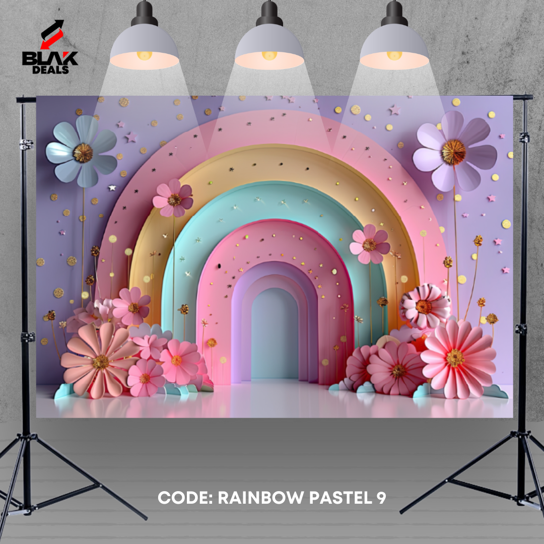 Rainbow Pastel Kids Toddler Newborn Photography Backdrop Photoshoot | BLAK Deals