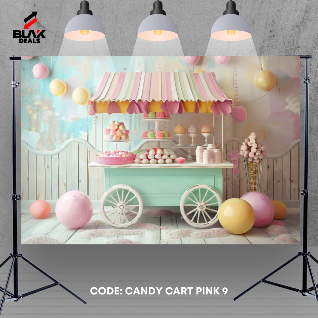 Candy Cart Pink Kids Newborn Toddler Brown Orange Nude Photography Backdrop Photoshoot | BLAK Deals