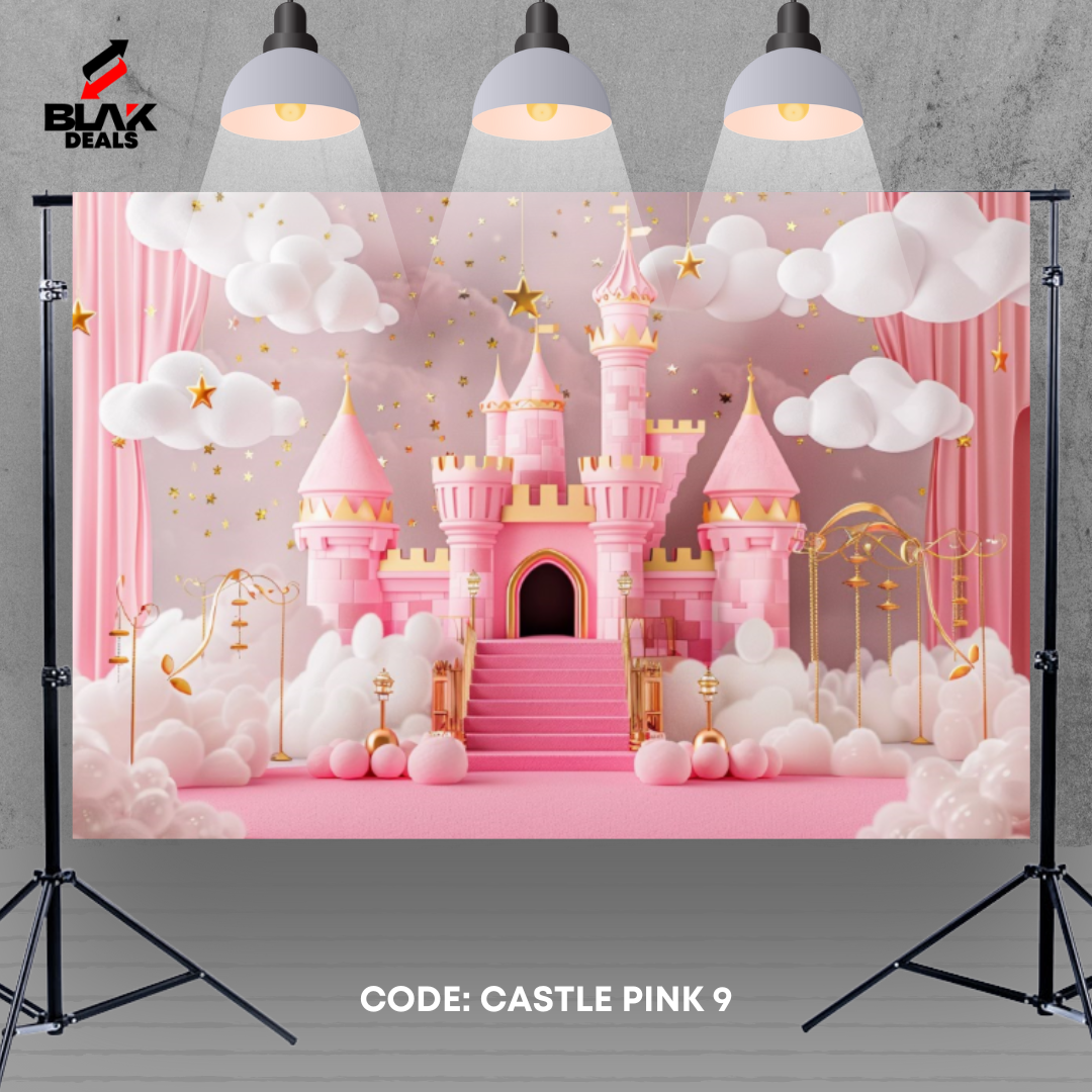 Castle Pink Fairytale Kids Newborn Toddler Photography Backdrop Photoshoot | BLAK Deals