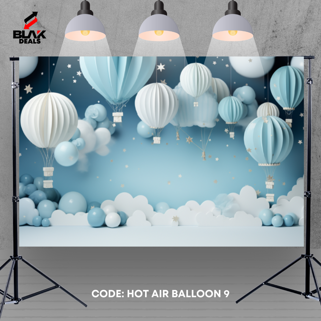 Hot Air Balloon Kids Toddler Newborn Photography Backdrop Photoshoot | BLAK Deals