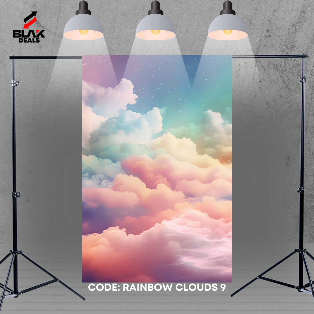 Rainbow Clouds Heaven Maternity Portrait Photography Backdrop Photoshoot | BLAK Deals
