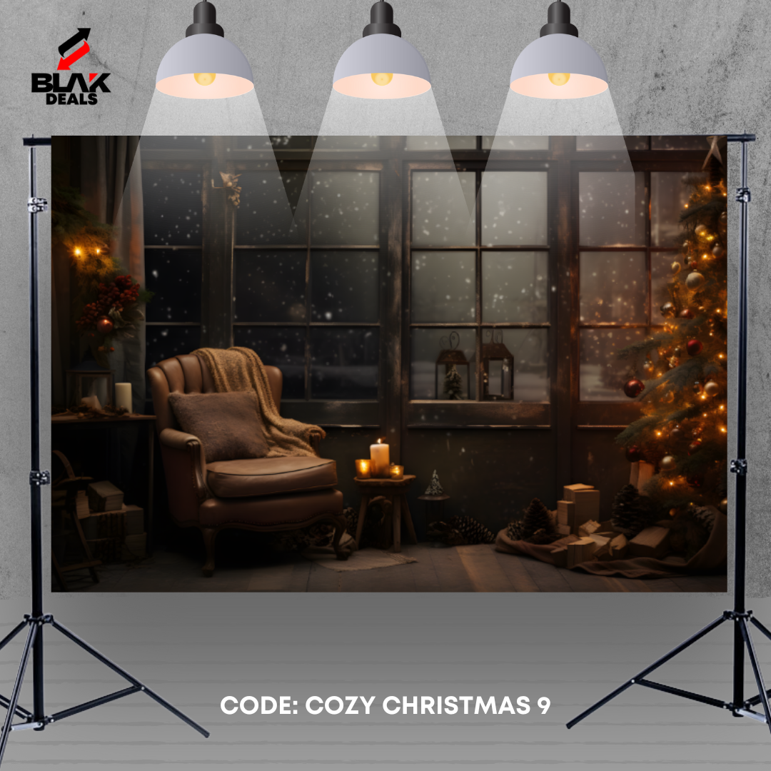 Cozy Christmas Family Couple Photography Backdrop Photoshoot | BLAK Deals