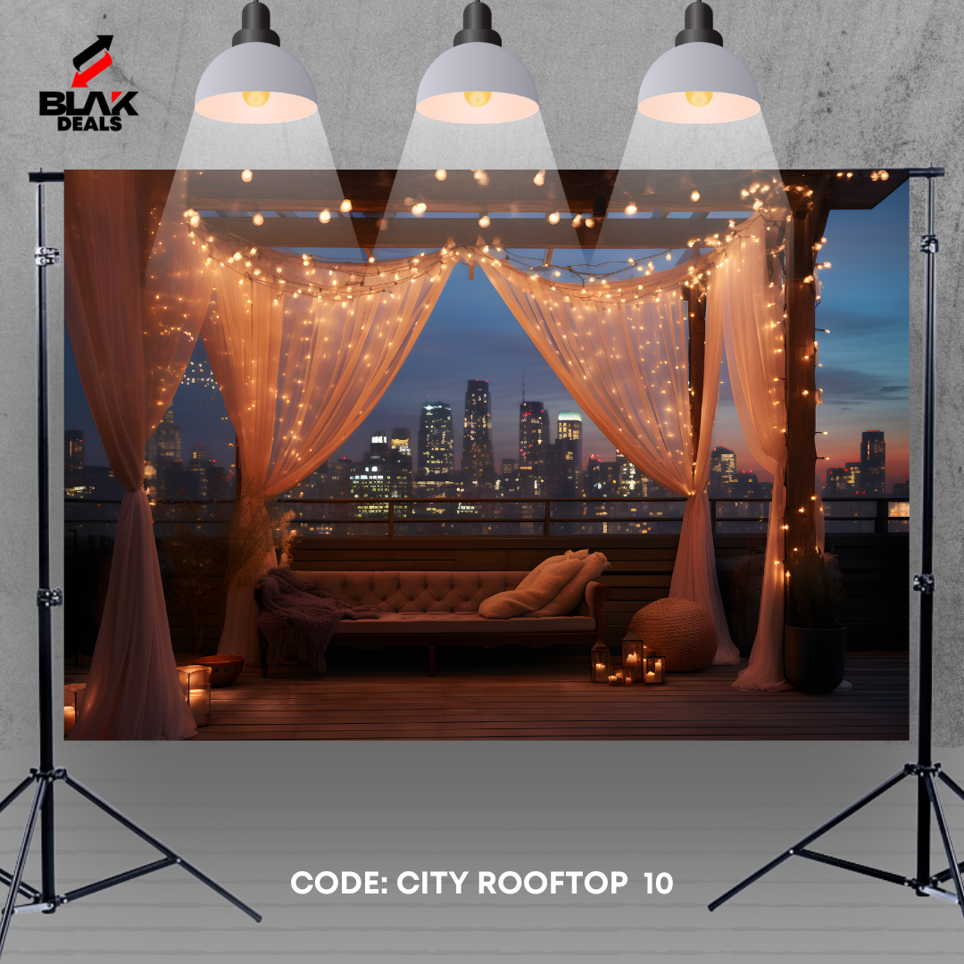 City Rooftop Light Family Maternity Couple Photography Backdrop Photoshoot | BLAK Deals