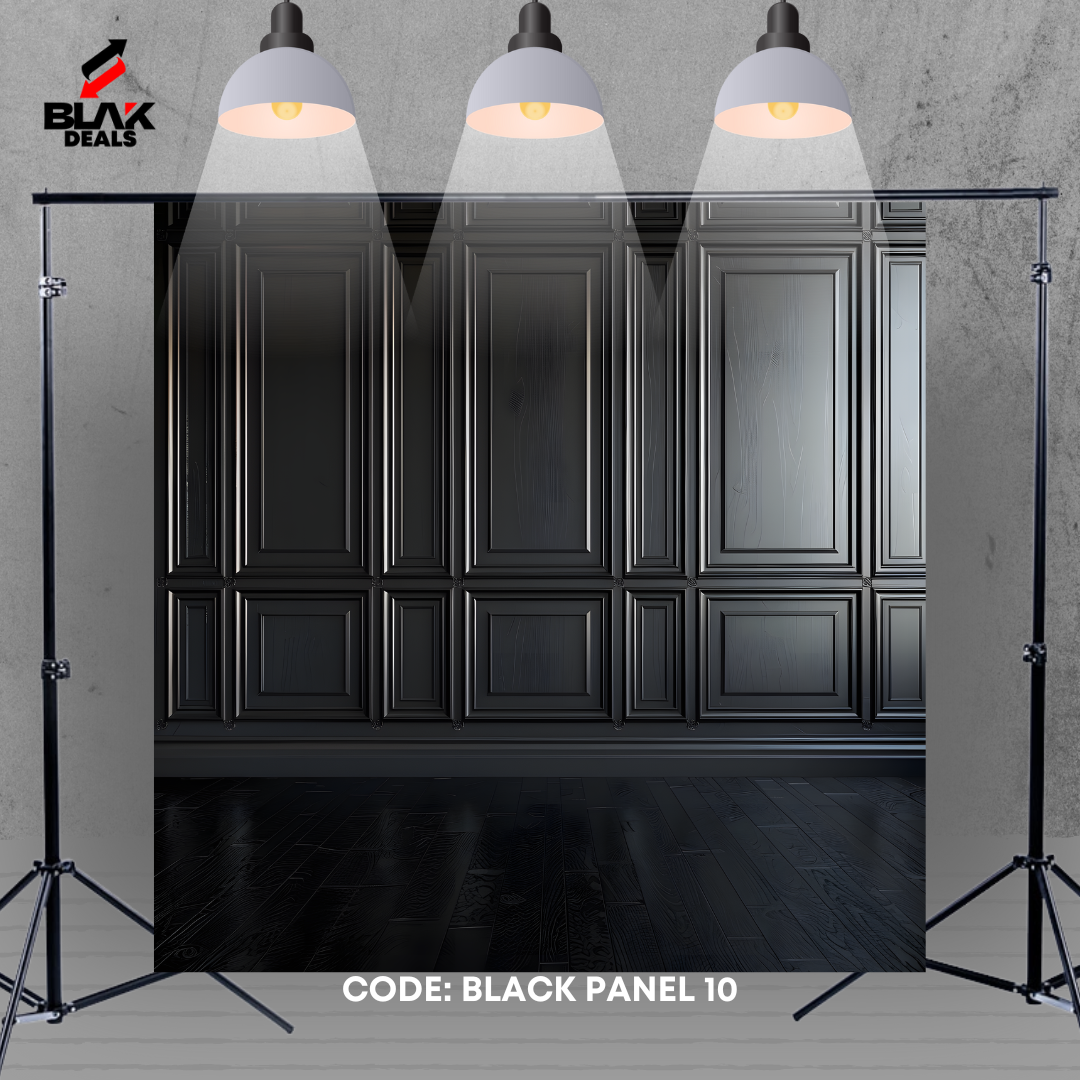 Black Elegant Wall Panel Family Maternity Couple Photography Backdrop Photoshoot | BLAK Deals