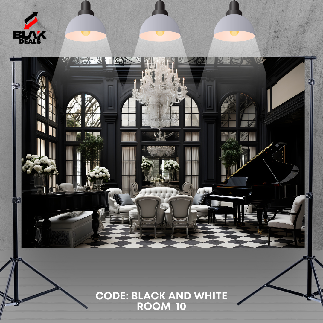 Black & White Room Elegant Family Maternity Couple Photography Backdrop Photoshoot | BLAK Deals