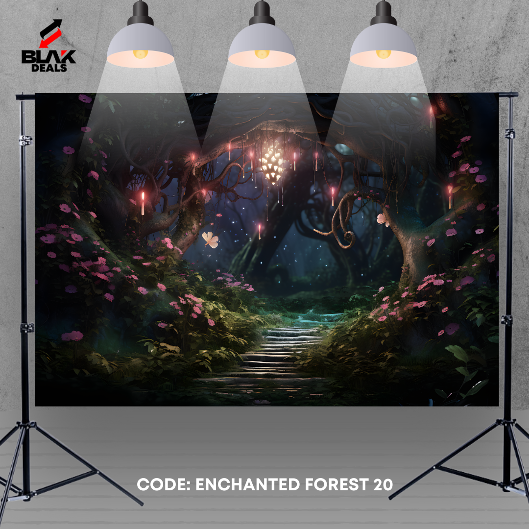 Enchanted Magical Forest Family Maternity Floral Photography Backdrop Photoshoot | BLAK Deals