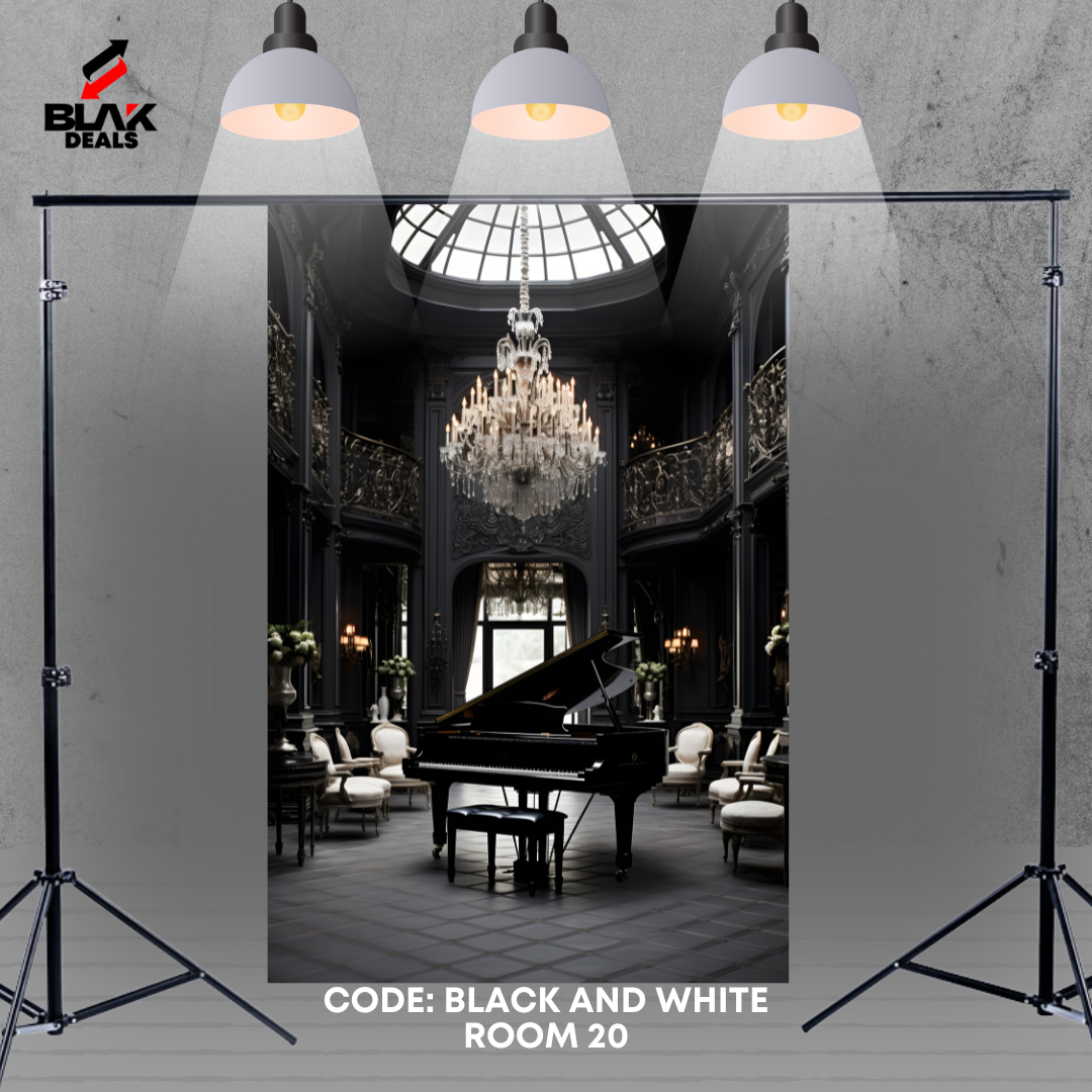 Black & White Room Elegant Family Maternity Couple Photography Backdrop Photoshoot | BLAK Deals