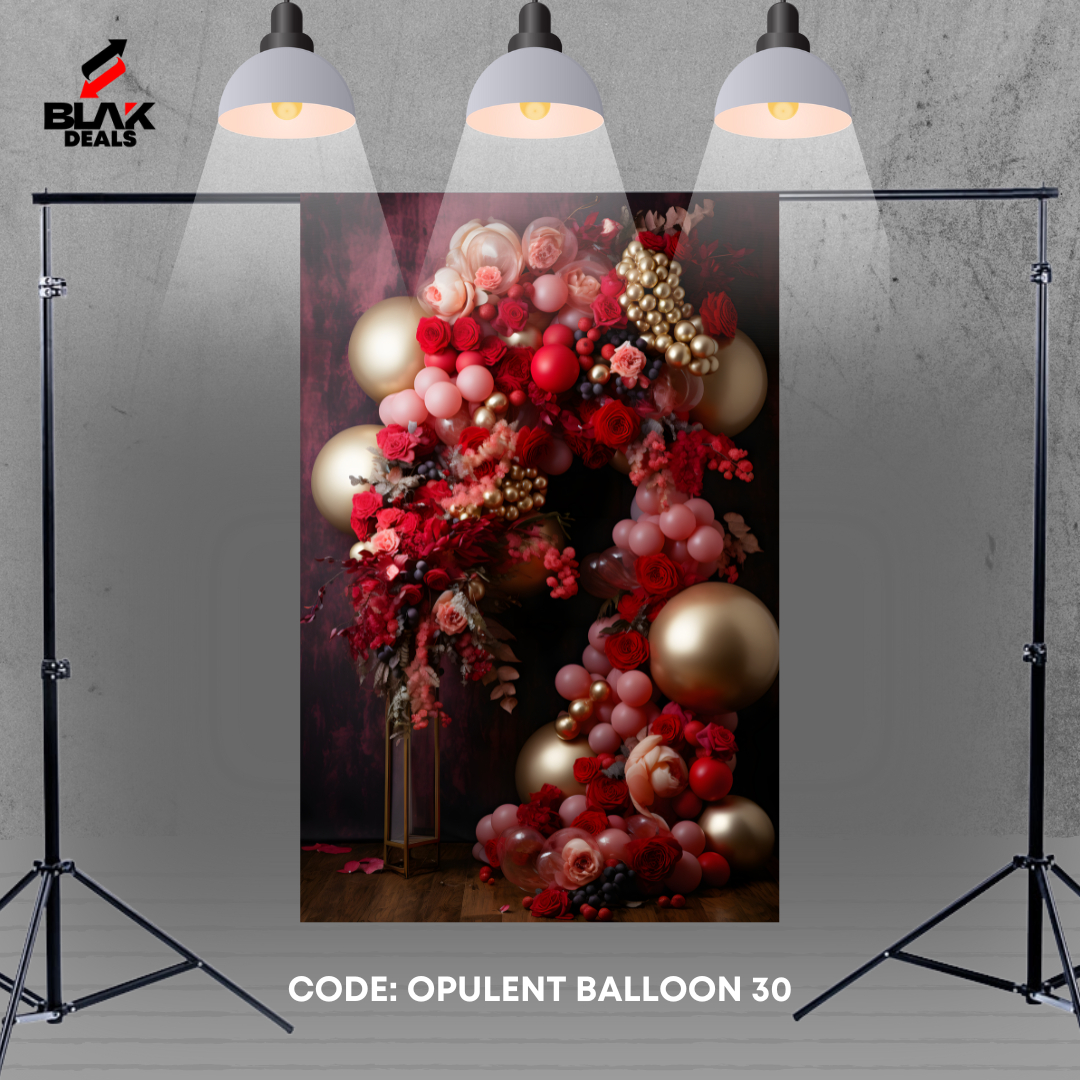 Opulent Balloon Family Maternity Couple Birthday Photography Backdrop Photoshoot | BLAK Deals