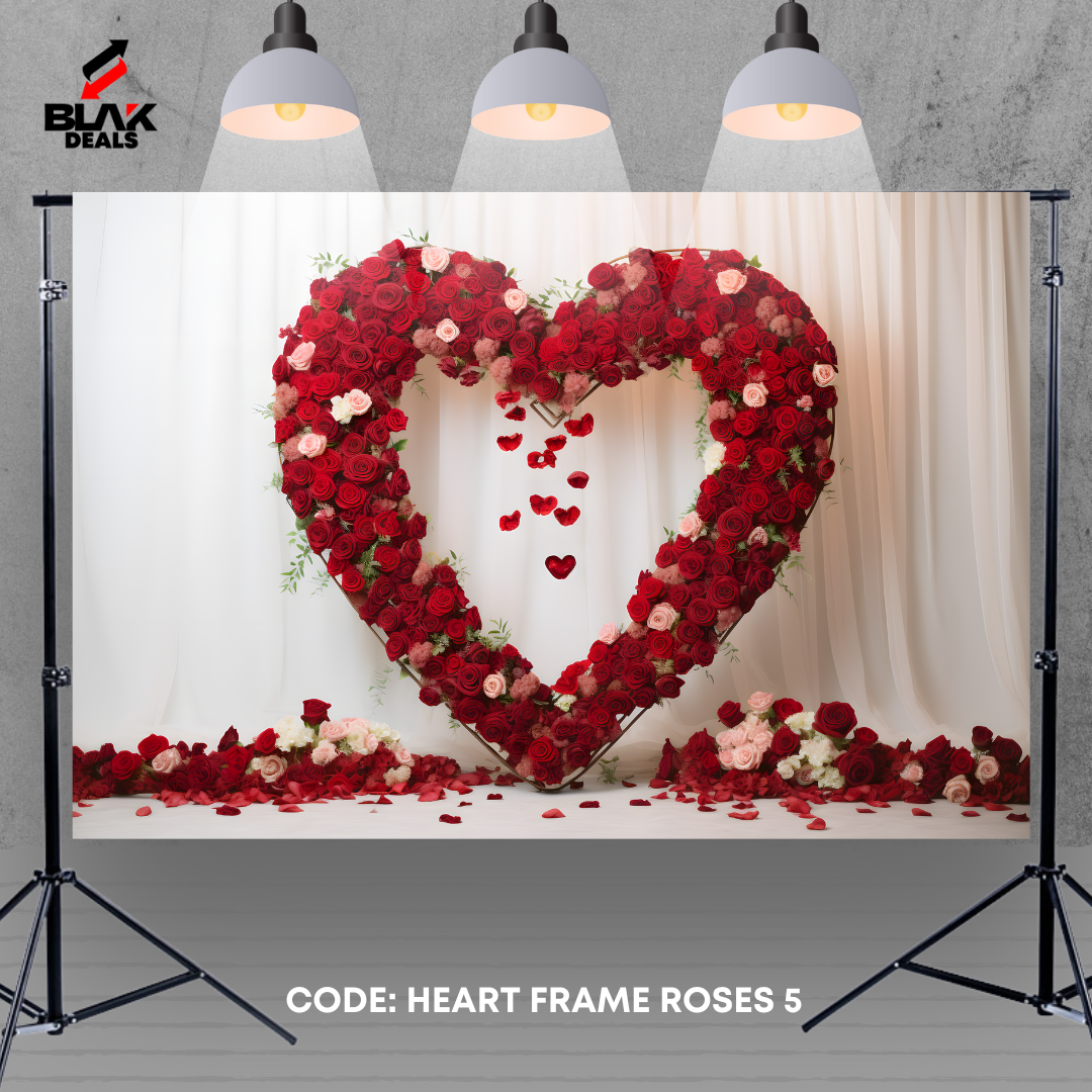 Rose Heart Floral Family Maternity Couple ValentinesPhotography Backdrop Photoshoot | BLAK Deals