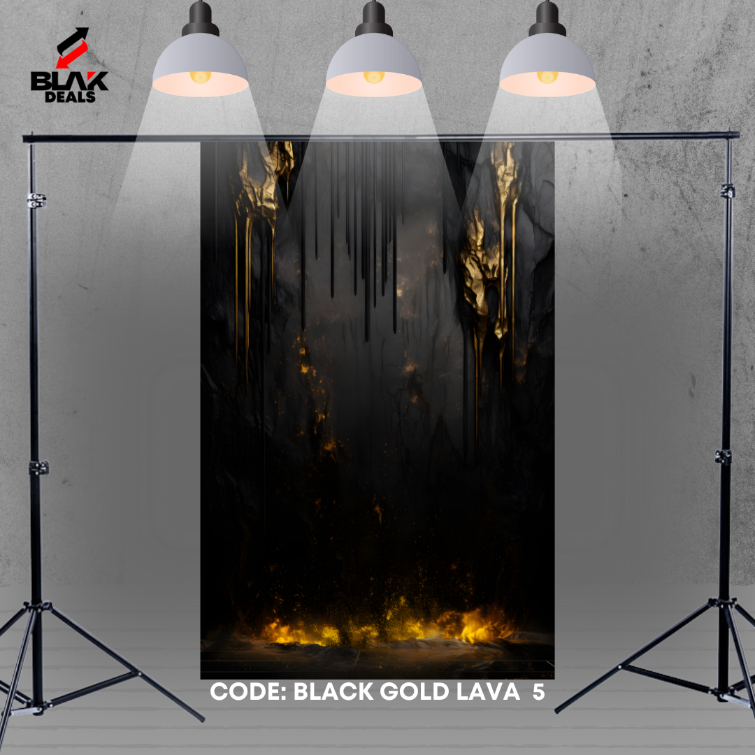 Black Gold Lava Art Family Maternity Couple  Photography Backdrop Photoshoot | BLAK Deals