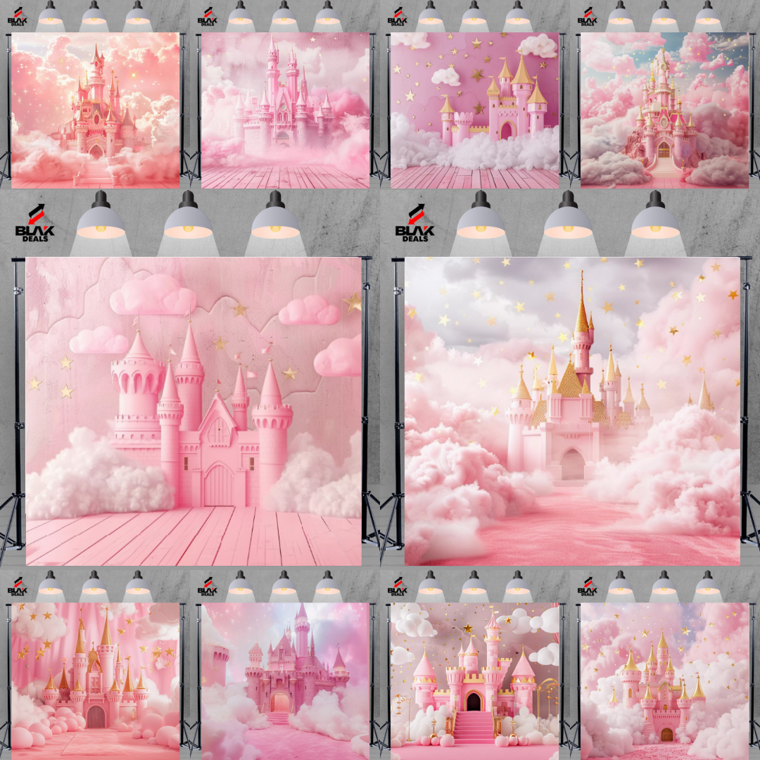 Castle Pink Fairytale Kids Newborn Toddler Photography Backdrop Photoshoot | BLAK Deals