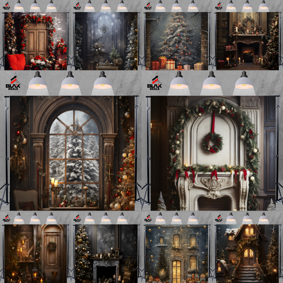Christmas Family Couple Photography Backdrop Photoshoot | BLAK Deals