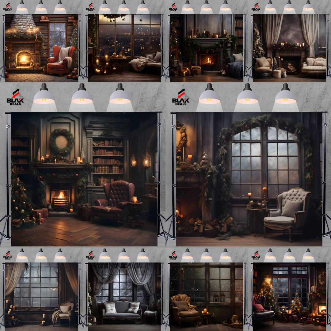 Cozy Christmas Family Couple Photography Backdrop Photoshoot | BLAK Deals