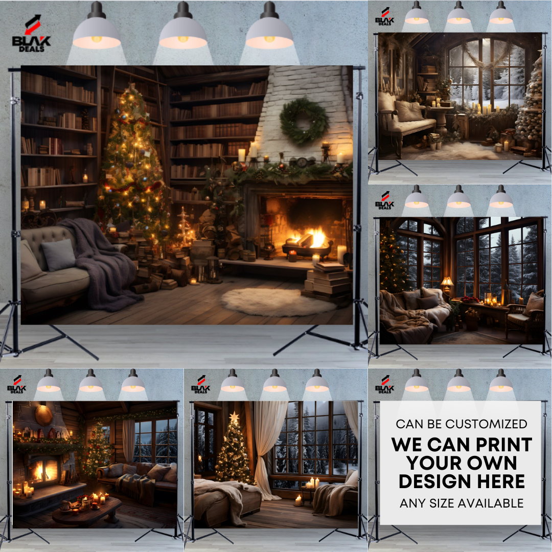 Cozy Christmas Family Couple Photography Backdrop Photoshoot | BLAK Deals