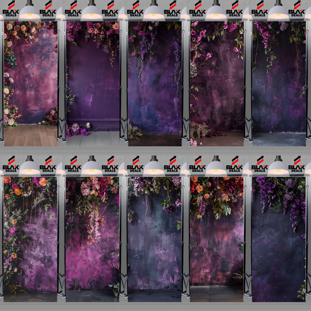 Purple Textured Floral Family Maternity Couple Portrait Photography Backdrop Photoshoot | BLAK Deals