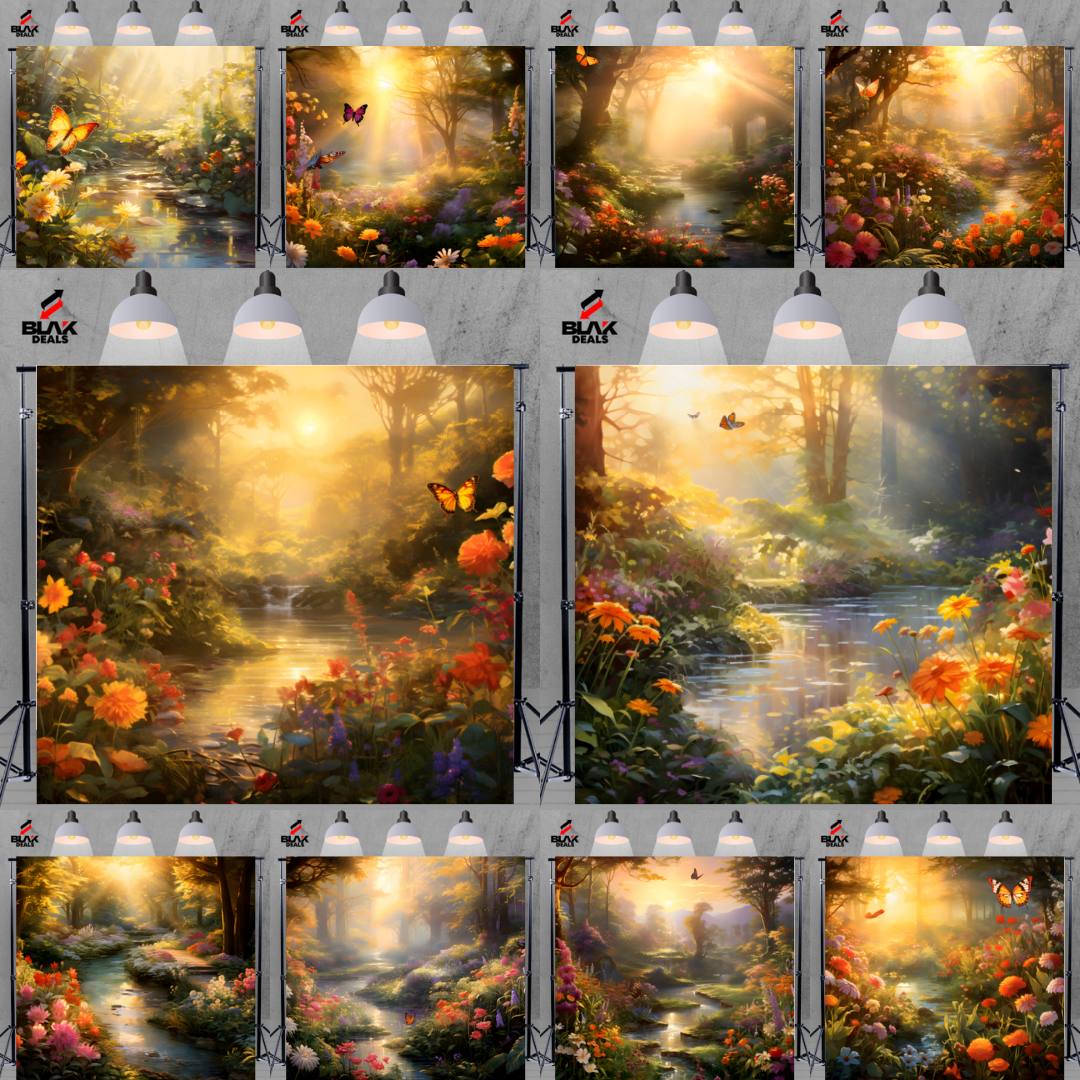 Lush Garden Forest Family Maternity Couple Floral GreenPhotography Backdrop Photoshoot | BLAK Deals