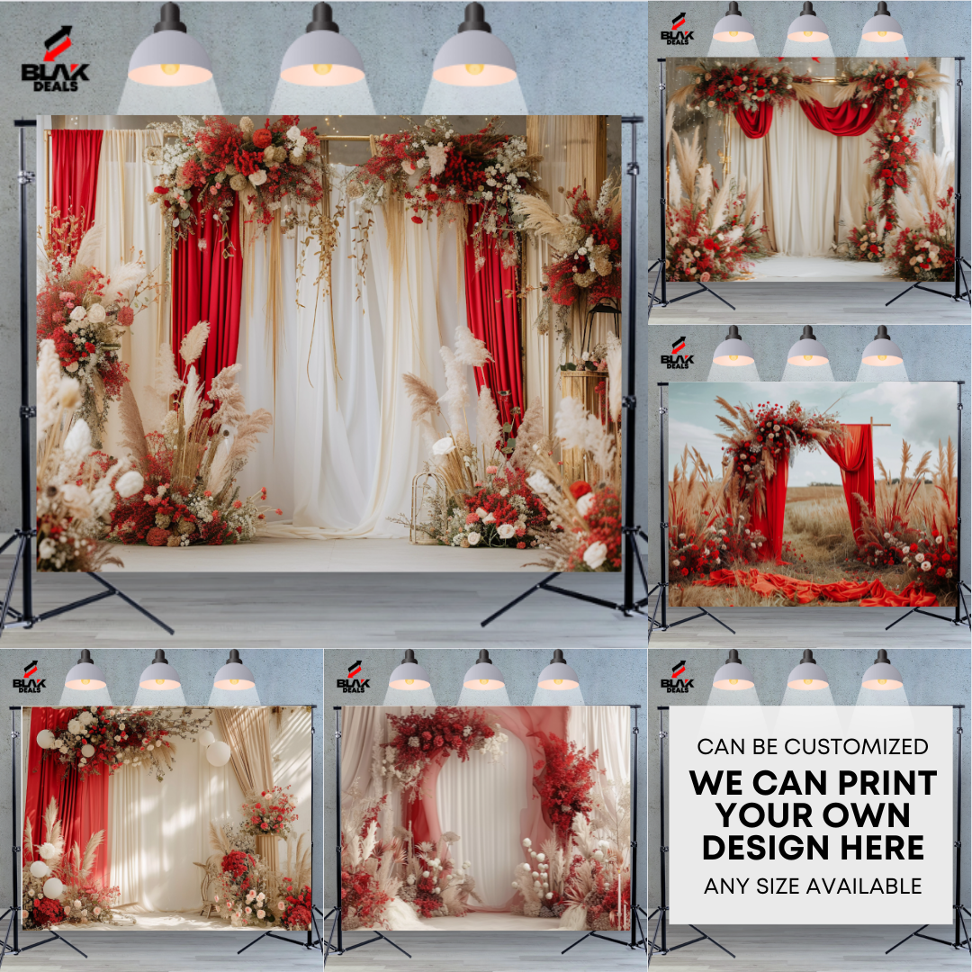 Red Boho Maternity Family Couple Photography Backdrop Photoshoot | BLAK Deals