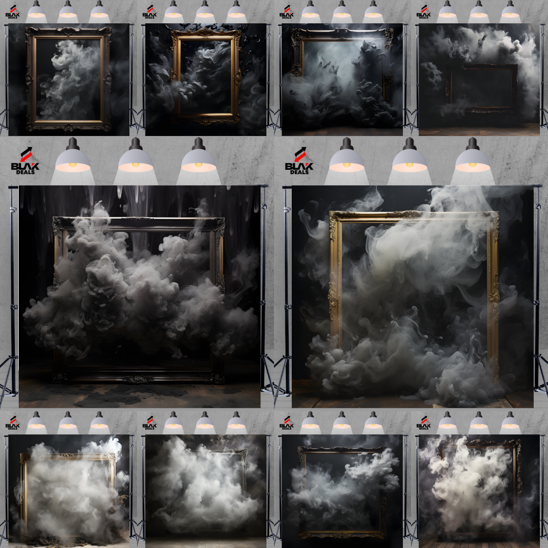 Gray Smoke Frame Maternity Portrait Photography Backdrop Photoshoot | BLAK Deals