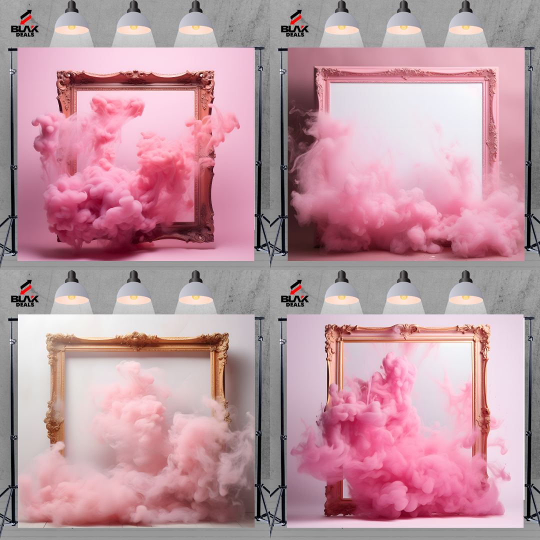 Pink Smoke Frame Maternity Portrait Photography Backdrop Photoshoot | BLAK Deals