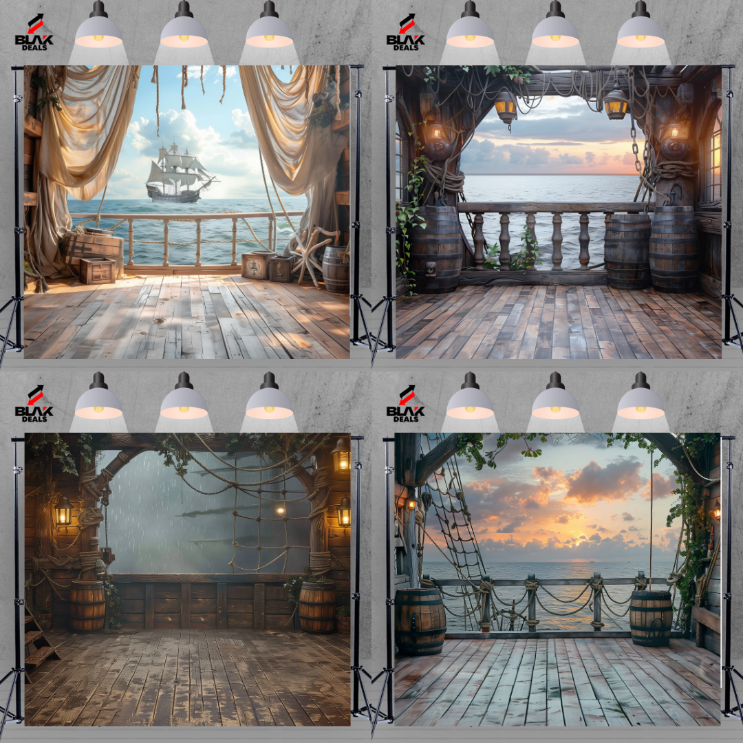 Pirate Ship Side Deck Kids Newborn Toddler Photography Backdrop Photoshoot | BLAK Deals