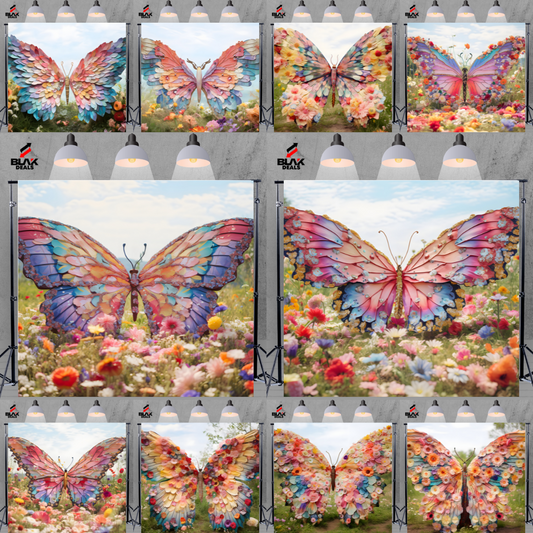 Whimsical Wings Garden Butterfly Maternity Portrait Photography Backdrop Photoshoot | BLAK Deals