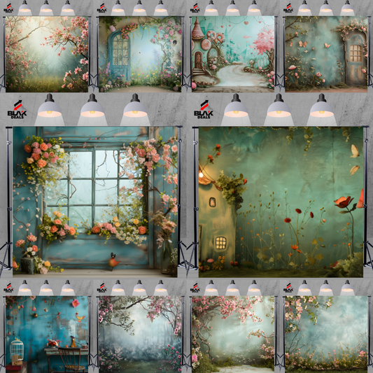 Floral Spring Wall Fine Art Family Maternity Couple  Photography Backdrop Photoshoot | BLAK Deals