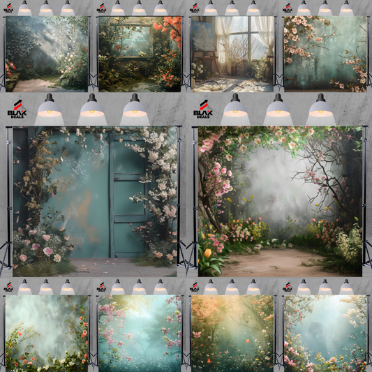 Floral Spring Wall Fine Art Family Maternity Couple  Photography Backdrop Photoshoot | BLAK Deals