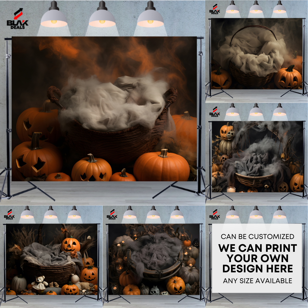 Pumpkin Halloween Newborn Photography Backdrop Photoshoot | BLAK Deals