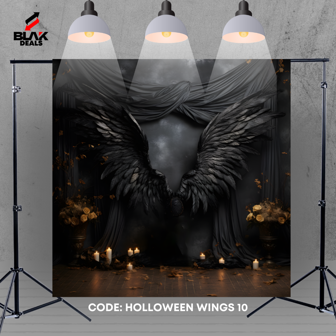 Wings Halloween Photography Backdrop Photoshoot | BLAK Deals