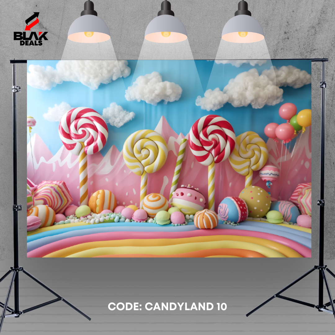 Candyland Kids Toddler Newborn Photography Backdrop Photoshoot | BLAK Deals