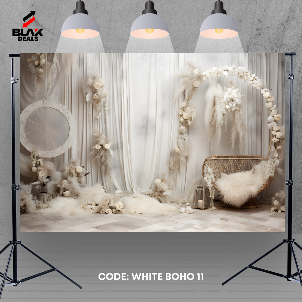 White Boho Family Maternity Couple Photography Backdrop Photoshoot | B ...