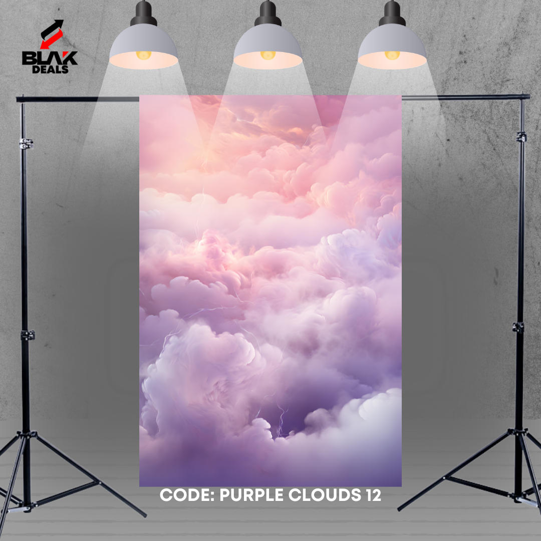 Purple Pink Heaven Clouds Maternity Portrait Photography Backdrop Photoshoot | BLAK Deals