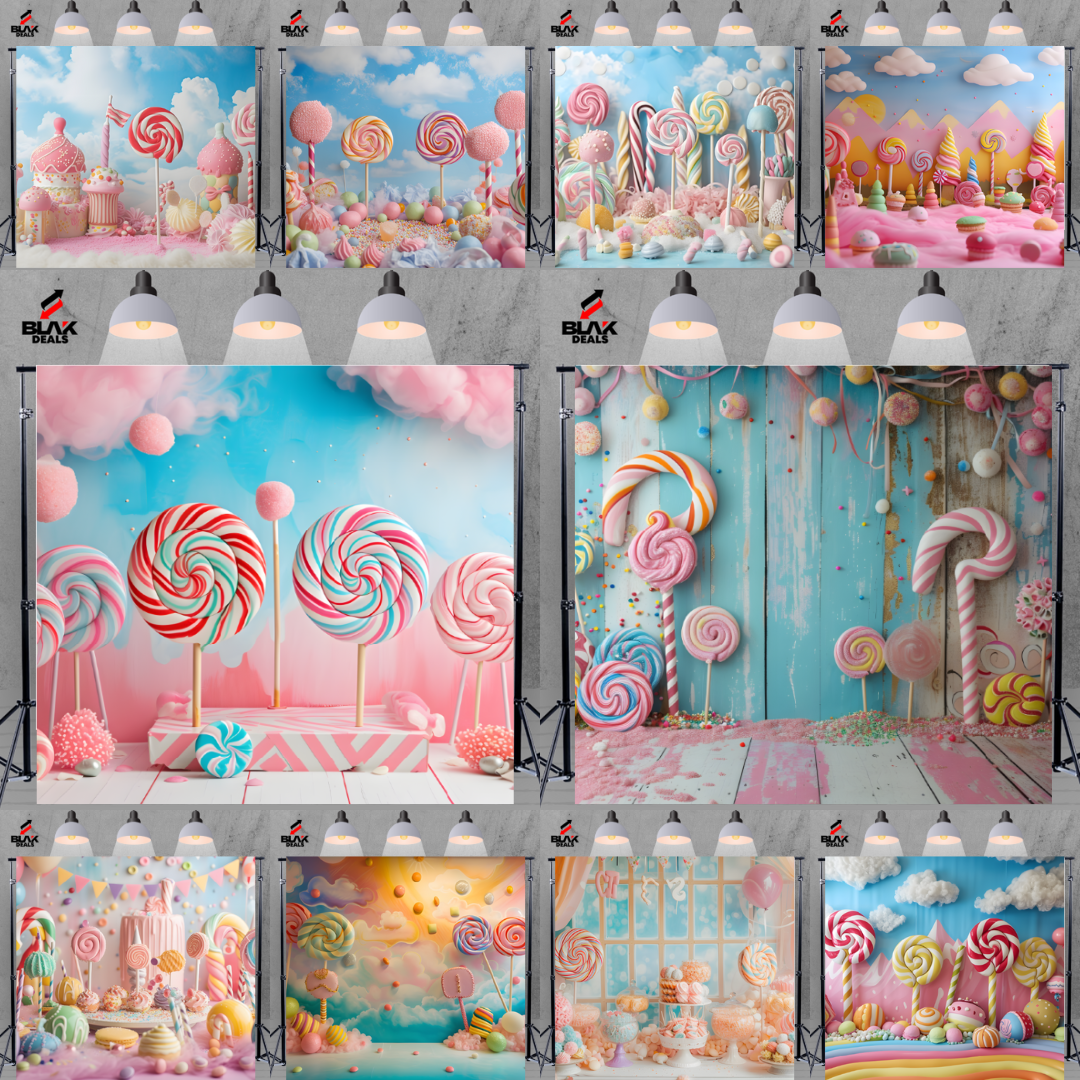 Candyland Kids Toddler Newborn Photography Backdrop Photoshoot | BLAK Deals