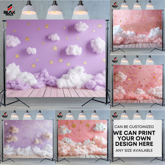 Clouds Pink Purple Kids Newborn Toddler Photography Backdrop Photoshoot | BLAK Deals