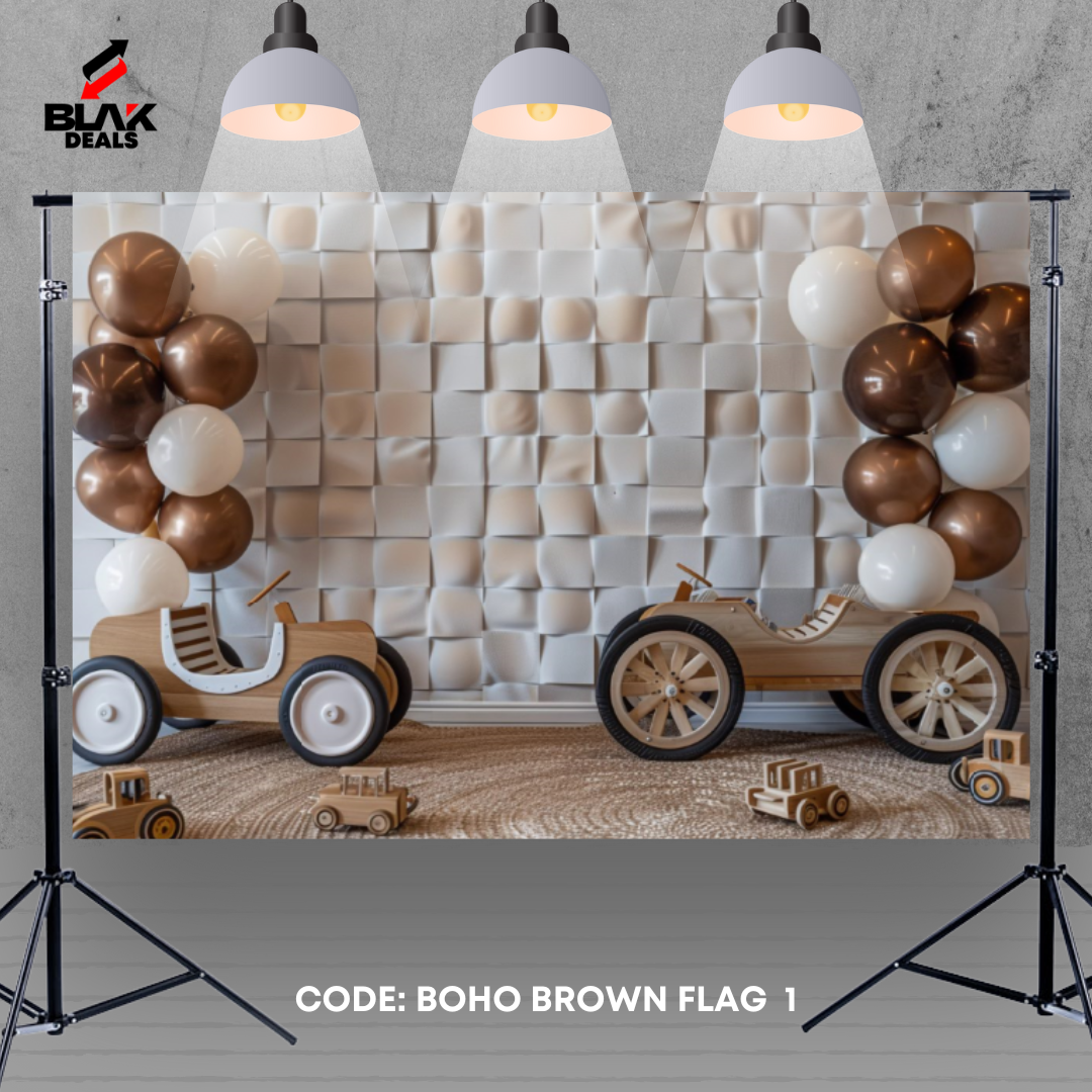 Boho Brown Neutrals Balloons Kids Newborn Toddler Photography Backdrop Photoshoot | BLAK Deals