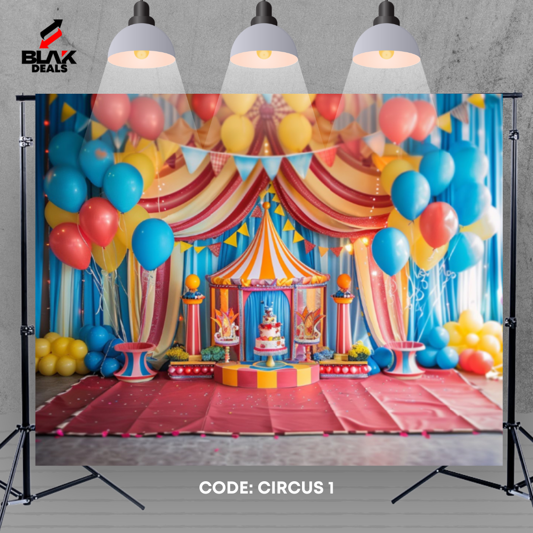 Circus Carnival Balloon Kids Toddler Newborn Photography Backdrop Photoshoot | BLAK Deals