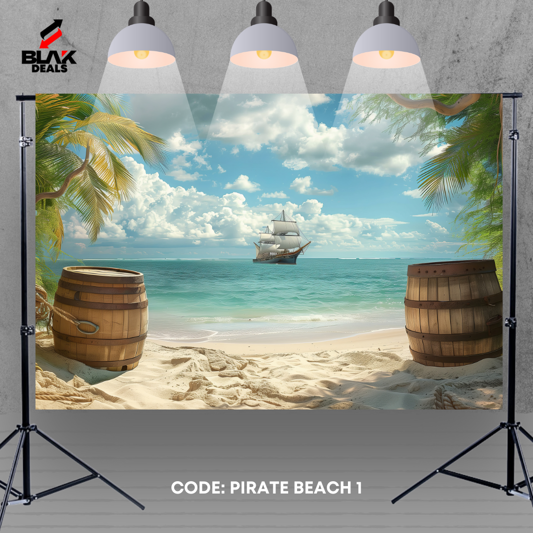 Pirate Ship Beach Sea Kids Newborn Toddler Photography Backdrop Photoshoot | BLAK Deals