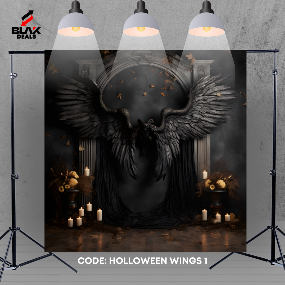 Wings Halloween Photography Backdrop Photoshoot | BLAK Deals