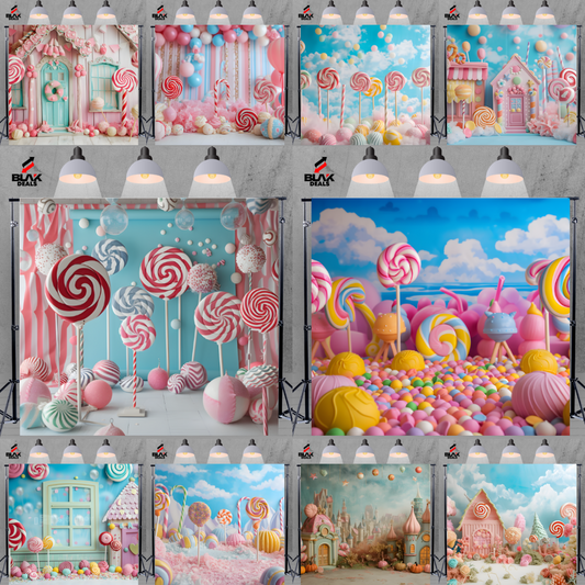 Candyland Kids Toddler Newborn Photography Backdrop Photoshoot | BLAK Deals