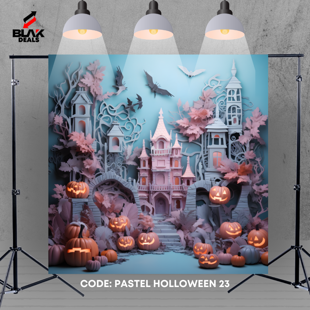 Pastel Halloween Photography Backdrop Photoshoot | BLAK Deals