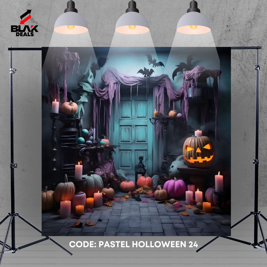 Pastel Halloween Photography Backdrop Photoshoot | BLAK Deals