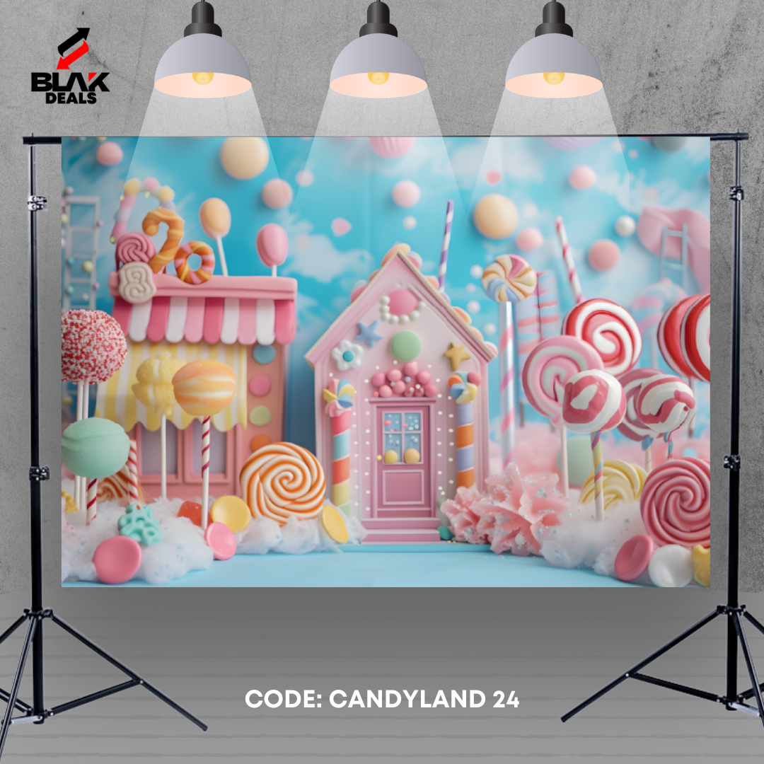 Candyland Kids Toddler Newborn Photography Backdrop Photoshoot | BLAK Deals