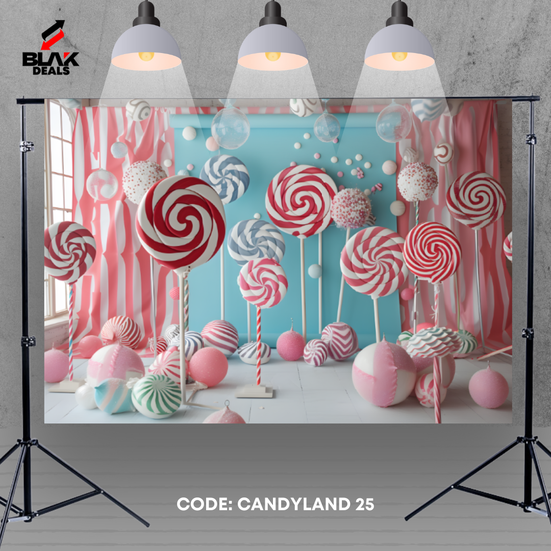 Candyland Kids Toddler Newborn Photography Backdrop Photoshoot | BLAK Deals