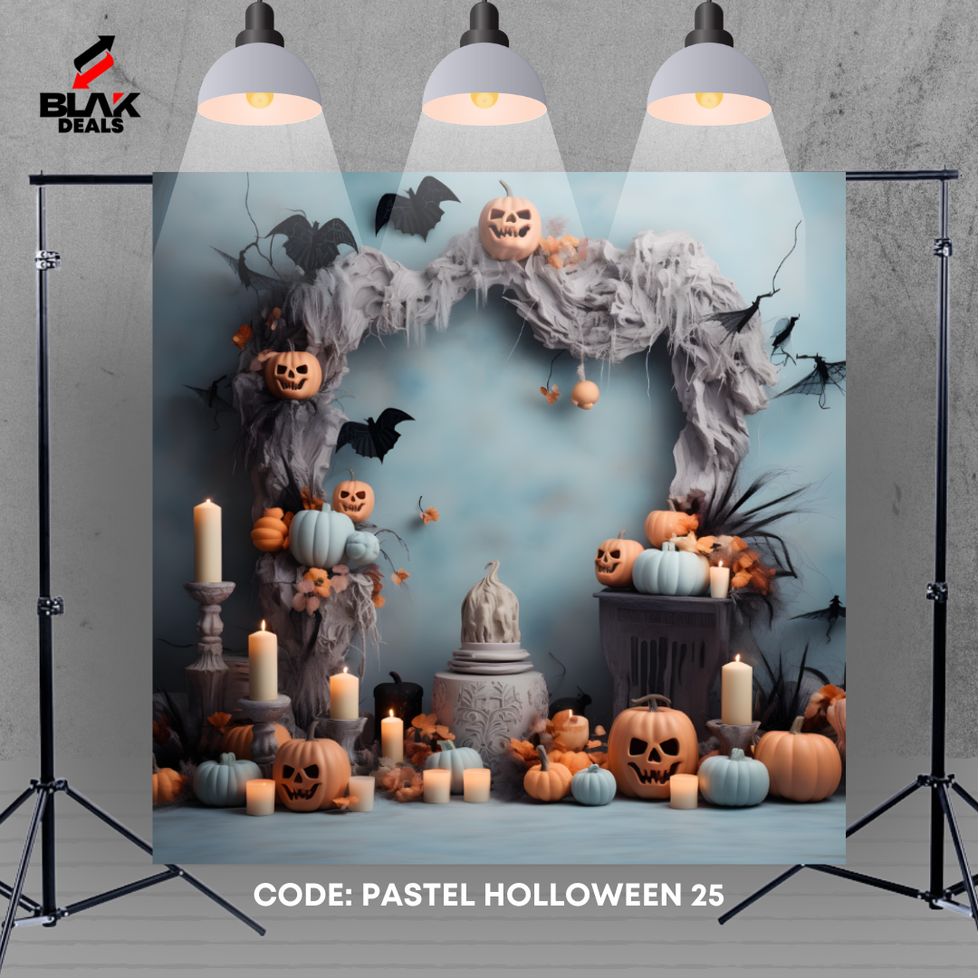 Pastel Halloween Photography Backdrop Photoshoot | BLAK Deals