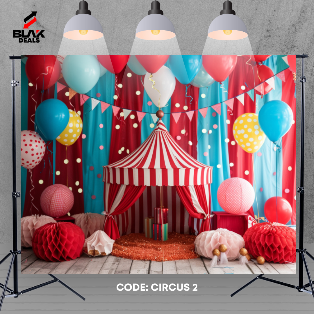 Circus Carnival Balloon Kids Toddler Newborn Photography Backdrop Photoshoot | BLAK Deals